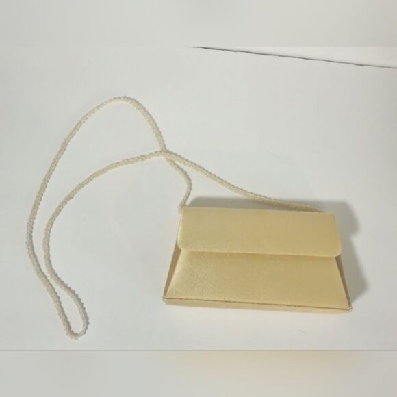 La Sera By Franchi Cream Silk Evening Clutch Bag - Picture 1 of 13